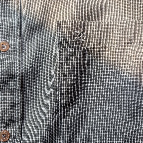 Versace Classic V2 Men’s Gray Check Dress Shirt 17.5 35/36 - Picture 5 of 9